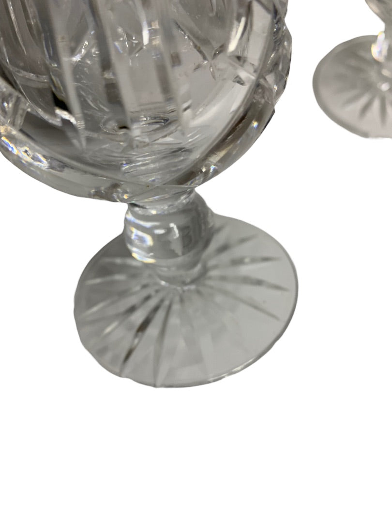Vintage 1970s Crystal Footed Salt and Pepper Shakers Set 6.25 Inches