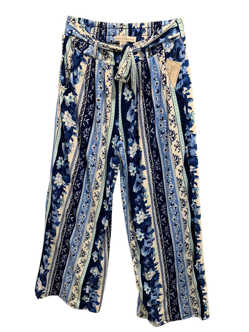 Small French Laundry Women's Jersey Knit Pull On Elastic Waist Pants Wide Leg