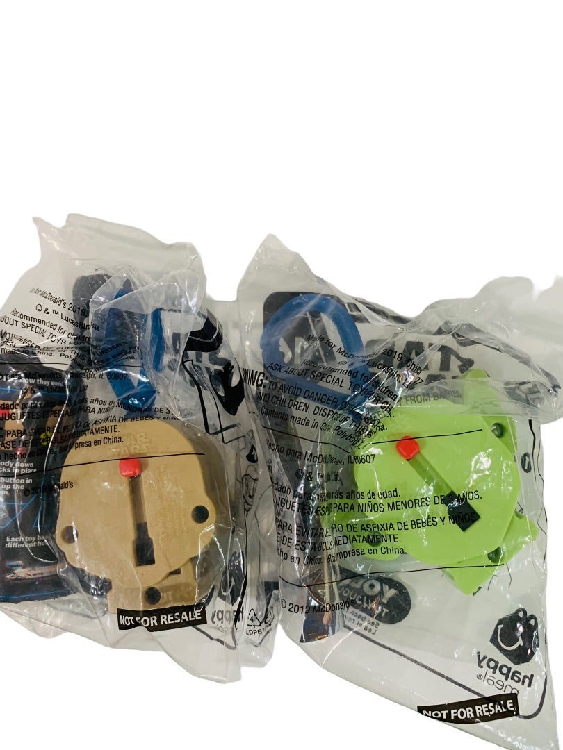 2019 McDonalds Star Wars Toys Yoda Luke Skywalker Sealed Clips
