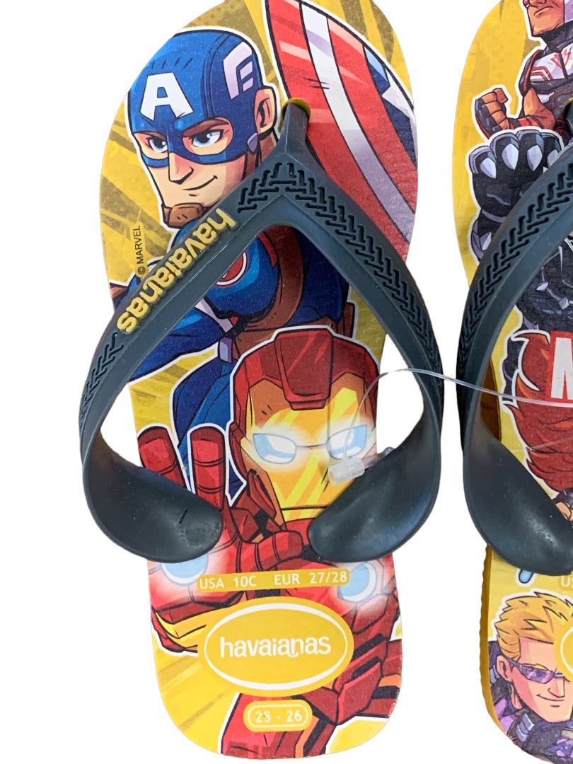 10c Havaianas Youth Marvel Comics Orange Citrus Flip Flops Sandals New