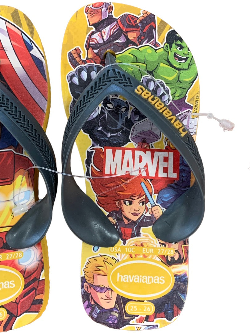 10c Havaianas Youth Marvel Comics Orange Citrus Flip Flops Sandals New