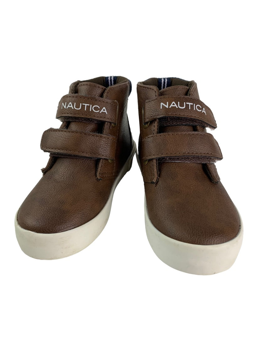Size 9 Little Kids Nautica Brown Chukka Boots Hook and Loop Closure