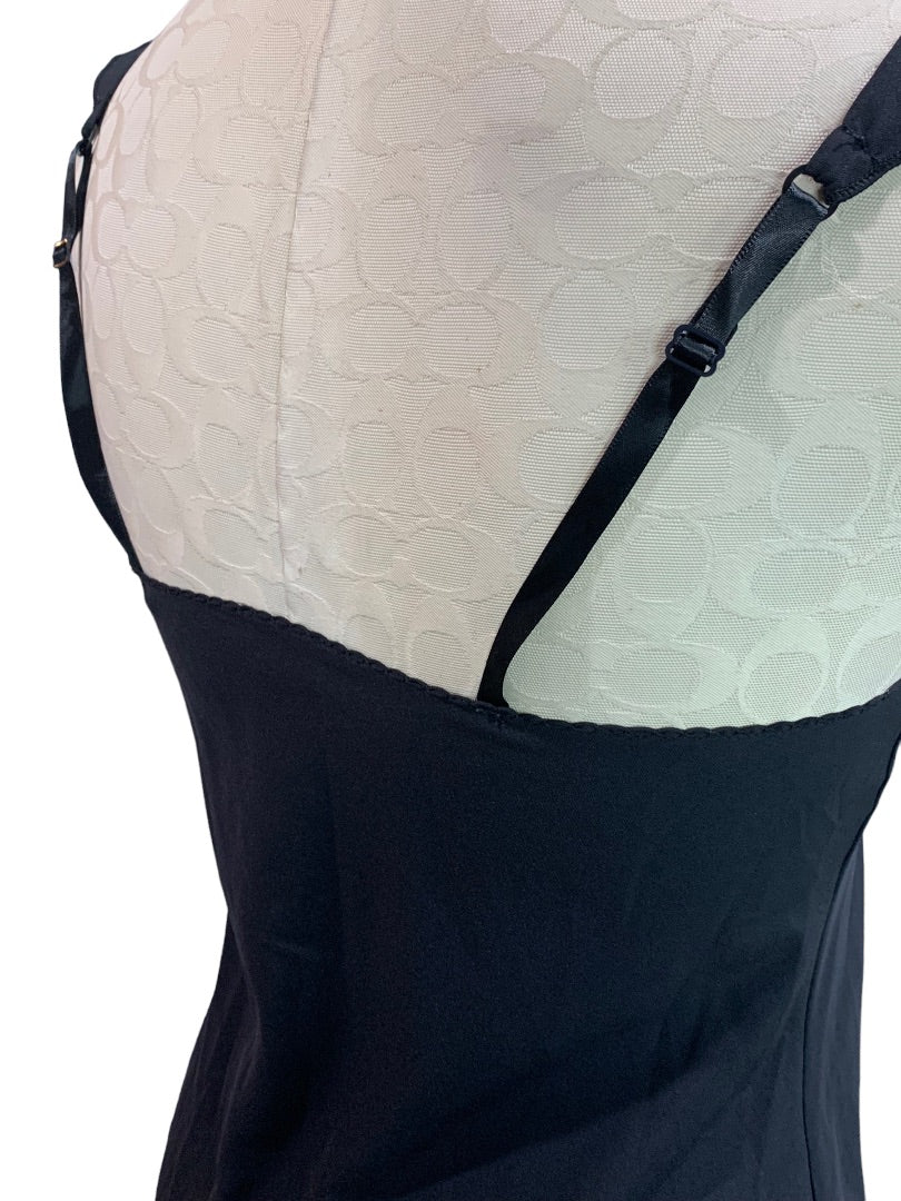 Size 38 (Large) Vanity Fair Women's Black Slip Vintage 1970s Slip Knee Length