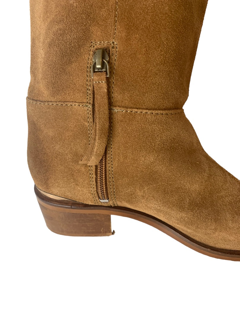 6 Haughty Monkey Women's Brown Suede Boots 1.5" Block Heel