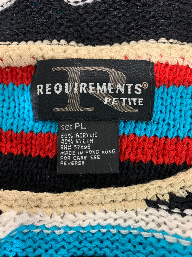 Large Petite Requirements Petite Women's Striped Short Sleeve Sweater 1990s Vintage