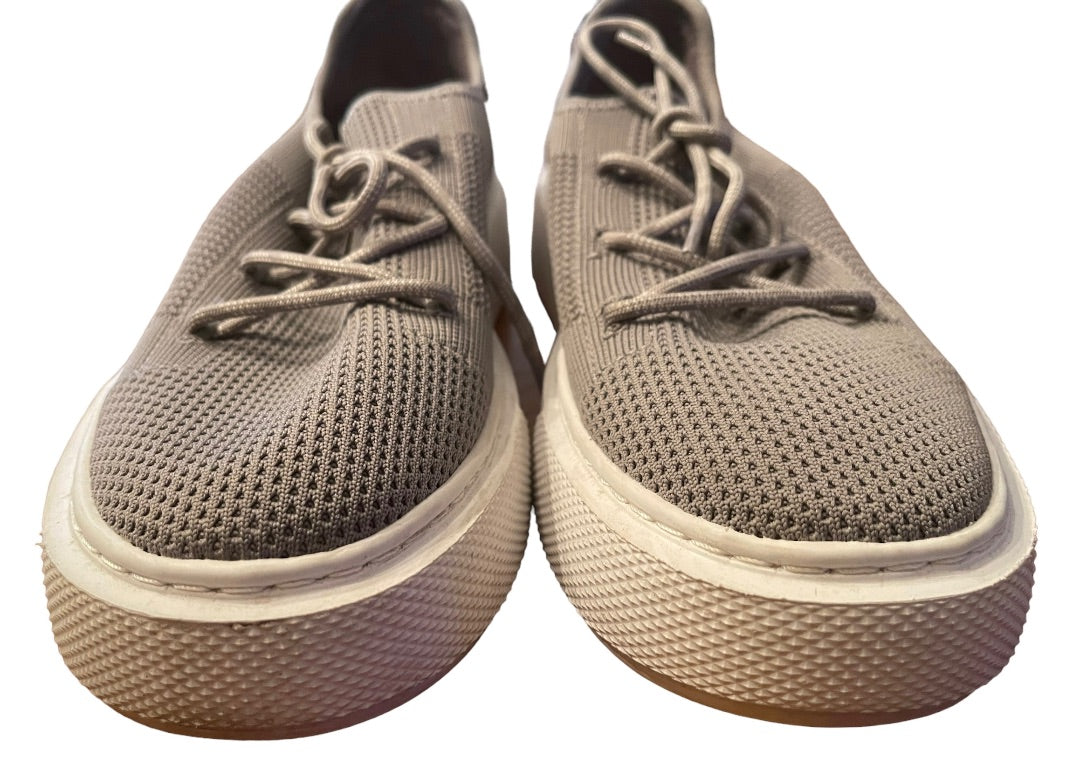 8.5 J Slides NYC Damien Mesh Lace-Up Heel Logo Gray Womens Sneakers