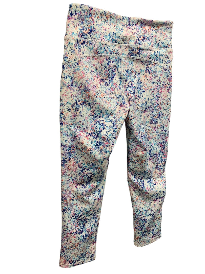 XS Gap Women's Activewear Print Capri Leggings 21.5" Inseam White Blue Pink