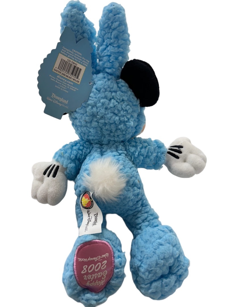 2008 Easter Mickey Mouse Plush Stuffed Animal Mickey Bunny Disney 11"h