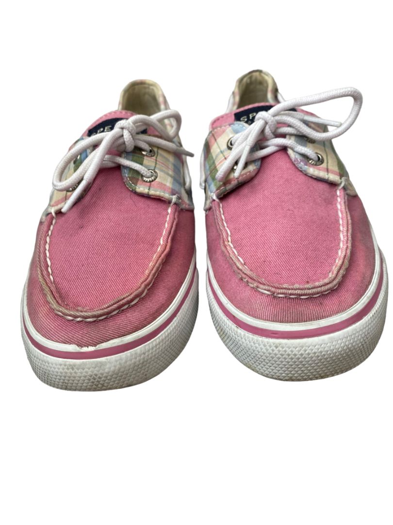 8.5 Sperry Top-Siders Pink Plaid Classic Boat Shoes