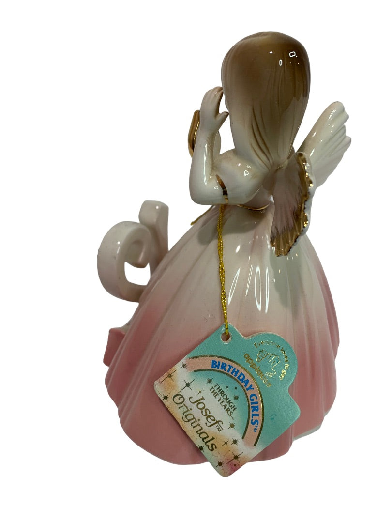 Josef Original 12 Years Porcelain Birthday Angel Girl Figurine 5.5"h Hang Tag