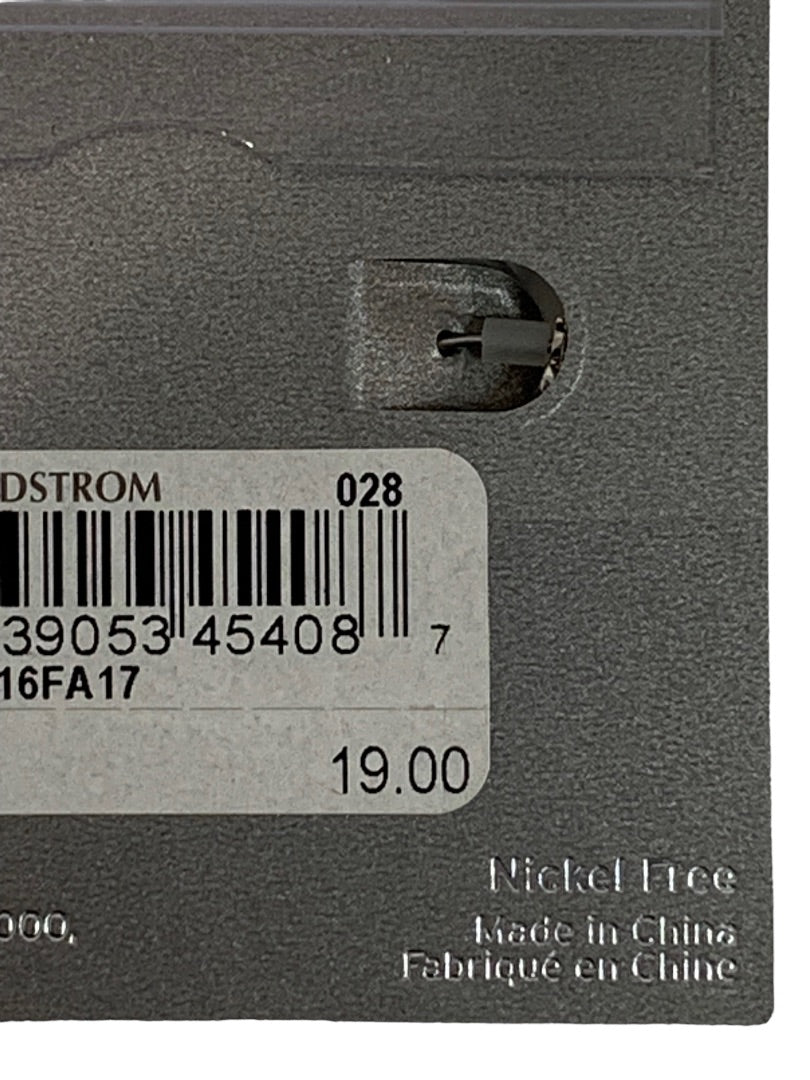 Nordstrom New Silvertone Piereced Earrings Nickel Free 3/4" Diameter