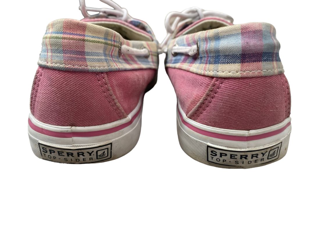 8.5 Sperry Top-Siders Pink Plaid Classic Boat Shoes