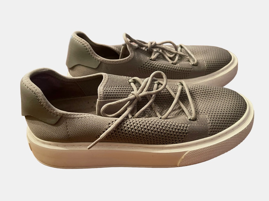 8.5 J Slides NYC Damien Mesh Lace-Up Heel Logo Gray Womens Sneakers