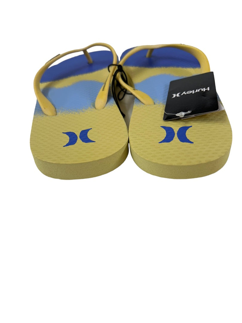 Size 9 Hurley Women's Water Color Sunshine Flip Flops New Thong Sandals