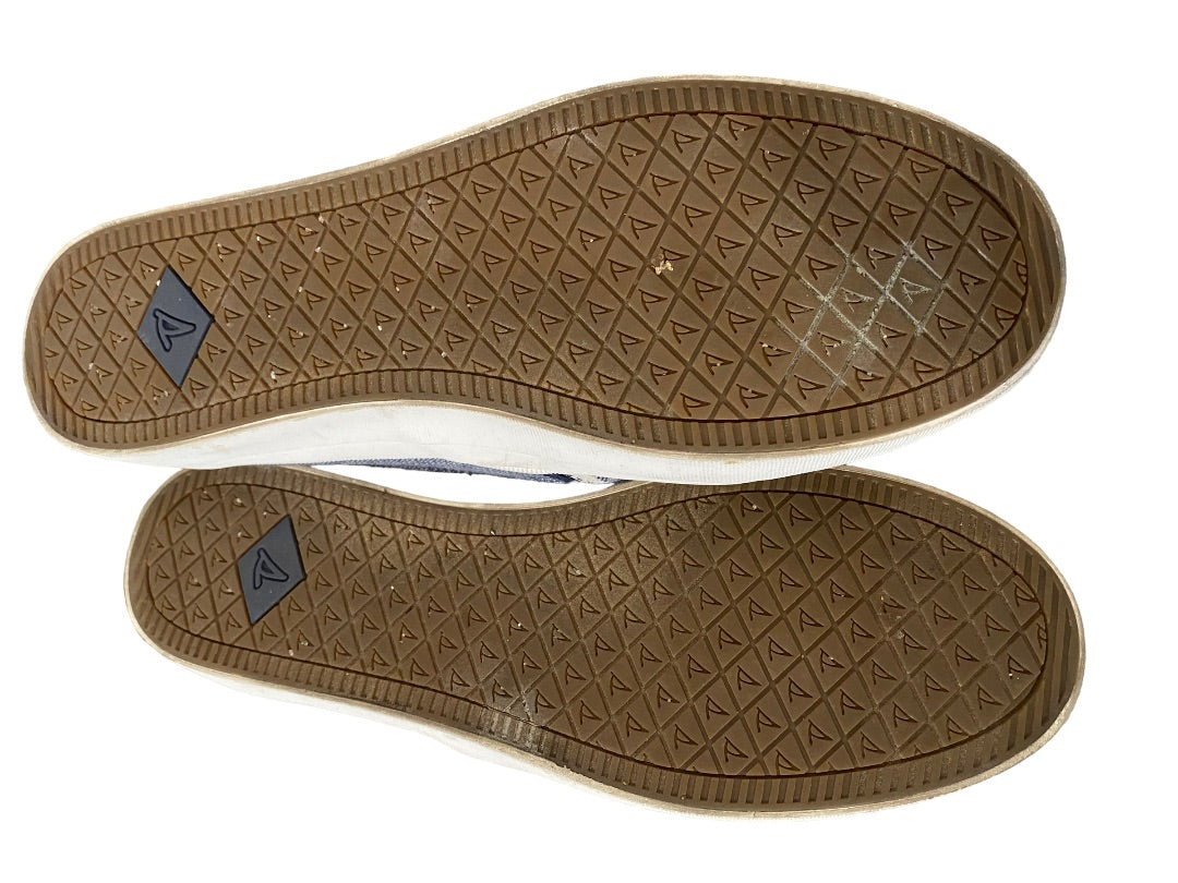 Size 12 Sperry Blue White Striped Slip On Sneakers Women's