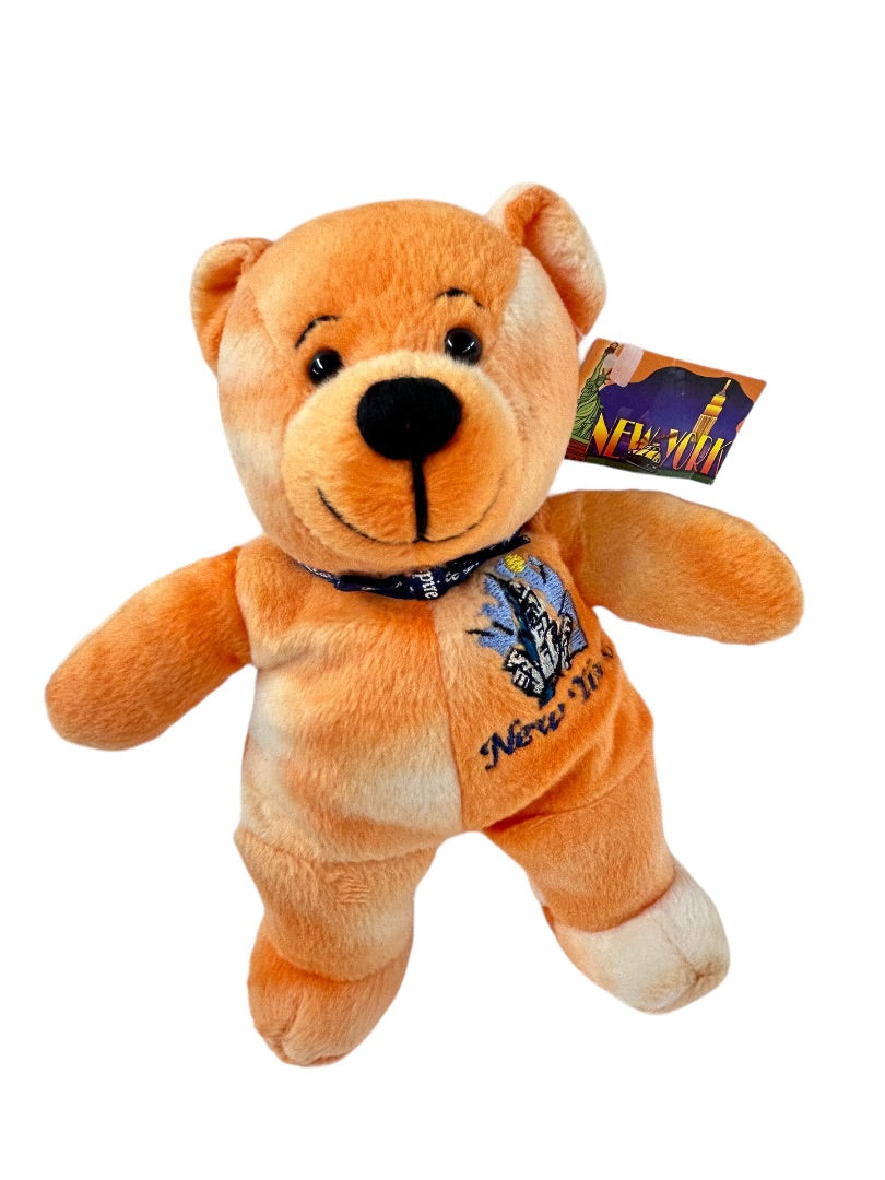 Symbolz The Big Apple Stuffed Animal Beanie Plush New York Orange Bear with Tag 7.5"