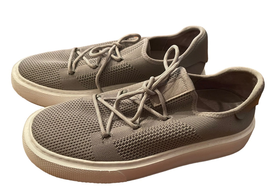 8.5 J Slides NYC Damien Mesh Lace-Up Heel Logo Gray Womens Sneakers