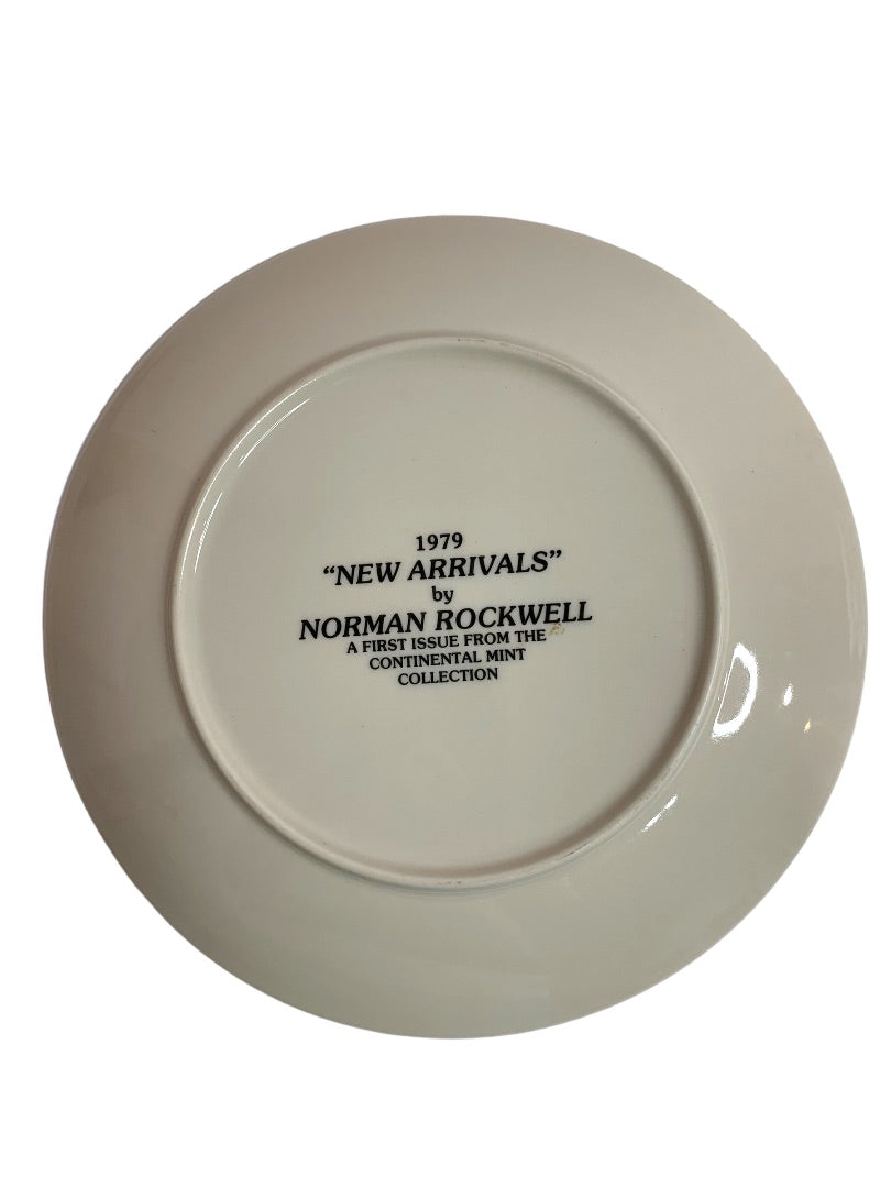 1979 "New Arrivals" Norman Rockwell Decorative Plate First Issue Continental Mint