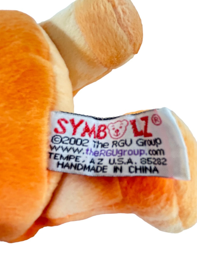 Symbolz The Big Apple Stuffed Animal Beanie Plush New York Orange Bear with Tag 7.5"