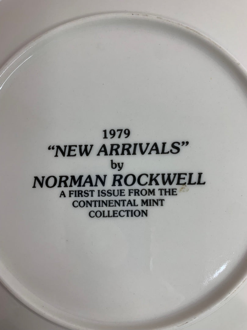 1979 "New Arrivals" Norman Rockwell Decorative Plate First Issue Continental Mint
