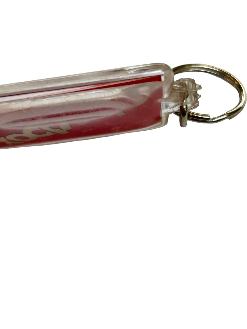 Vintage FLEER SKYBOX Acrylic Key Ring Keychain Red 1.5" x 2"