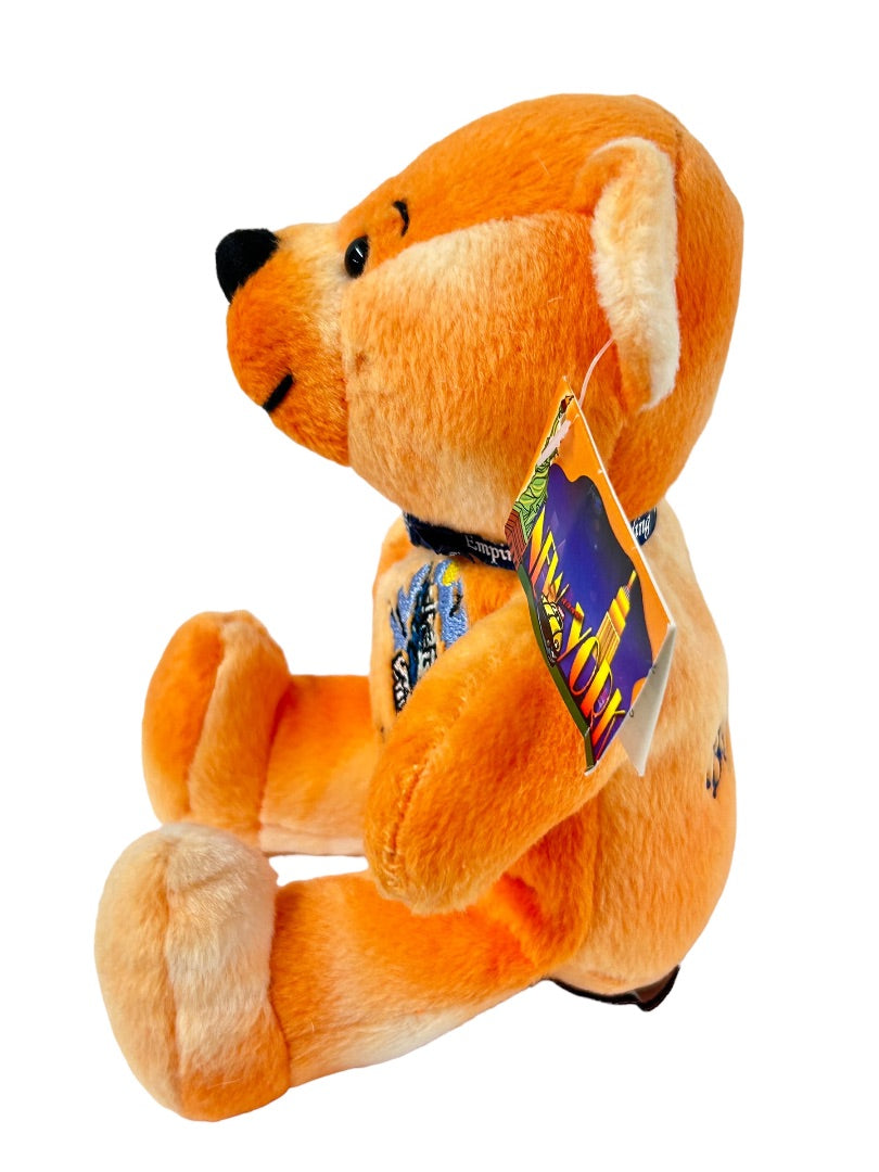 Symbolz The Big Apple Stuffed Animal Beanie Plush New York Orange Bear with Tag 7.5"