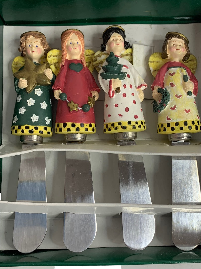 Boston Spreaders Set of 4 Stainless Steel Christmas Angels New
