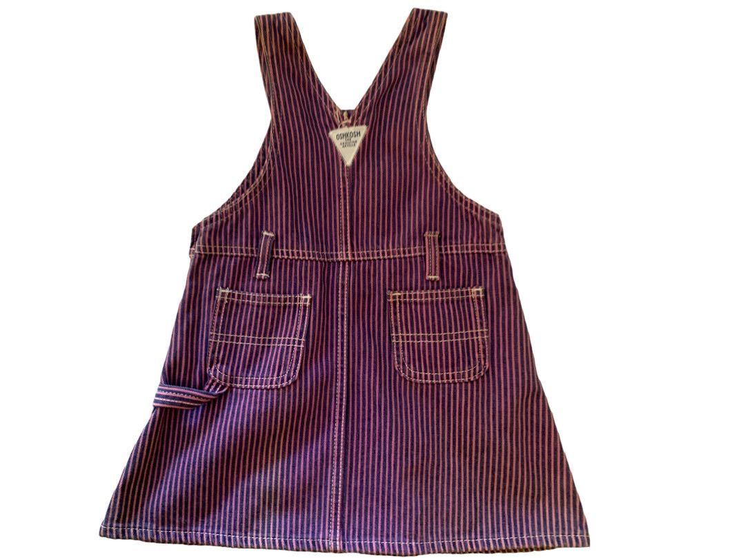 18 Months OshKosh B'Gosh Striped Denim Jumper Pink Purple The Genuine Article