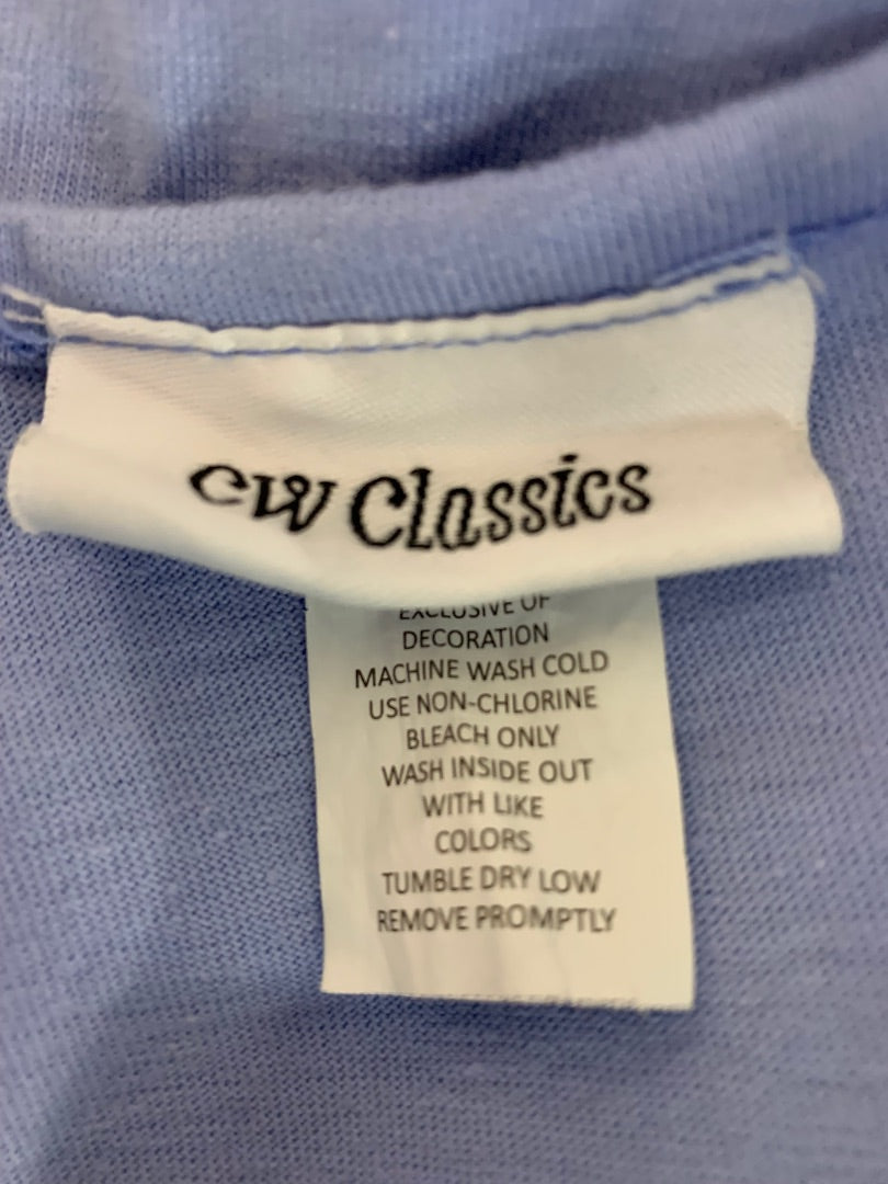 1X CW Classics Lavender Women's Scoop Neck Short Sleeve Tshirt 1990s Vintage