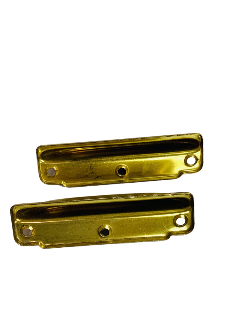 Set of 2 Window Sash Pull Lift Bright Brass Color 3 1/2" Center to Center 4" Length