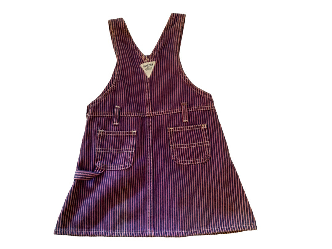 18 Months OshKosh B'Gosh Striped Denim Jumper Pink Purple The Genuine Article