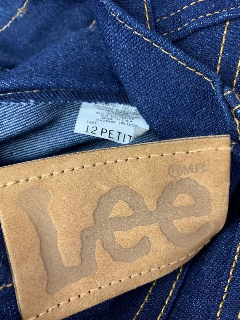Size 12P Lee Petite Women's Darkwash Vintage Mom Jeans Vintage Denim
