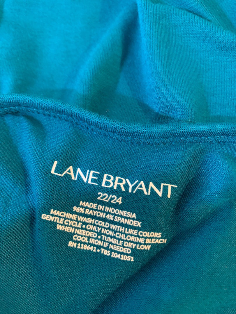 22/24 Lane Bryant Women's Emerald Green Sleeveless Tank Cami Soft Rayon Knit