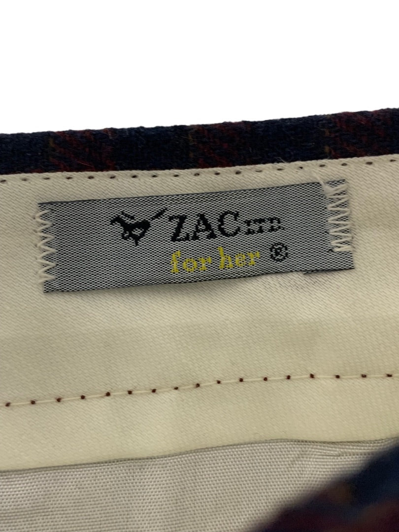 Size 12 Zac Ltd for Her Plaid Wool Dress Pants Lined 1980s Vintage