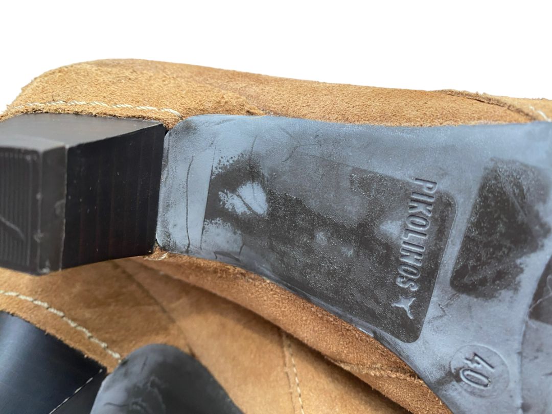 9.5 (40) Pikolinos Turin Brown Suede Ankle Booties Boots