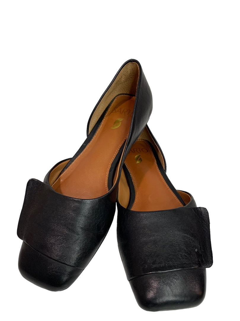 Size 5.5 Sarto Women's A-Tracy Black Leather Square Toe Shoes