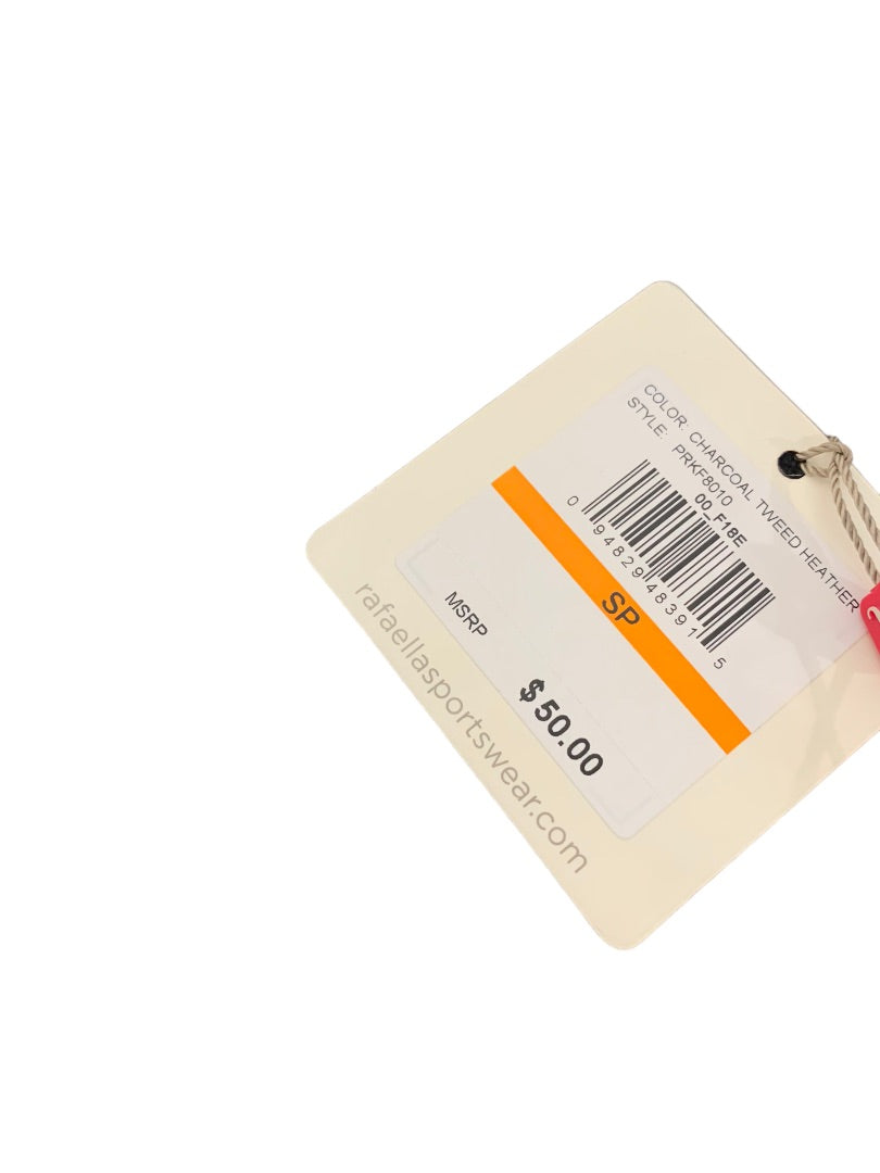 Small Petite Rafaella Charcoal Tweed Heather Pullover New Women's Sweater