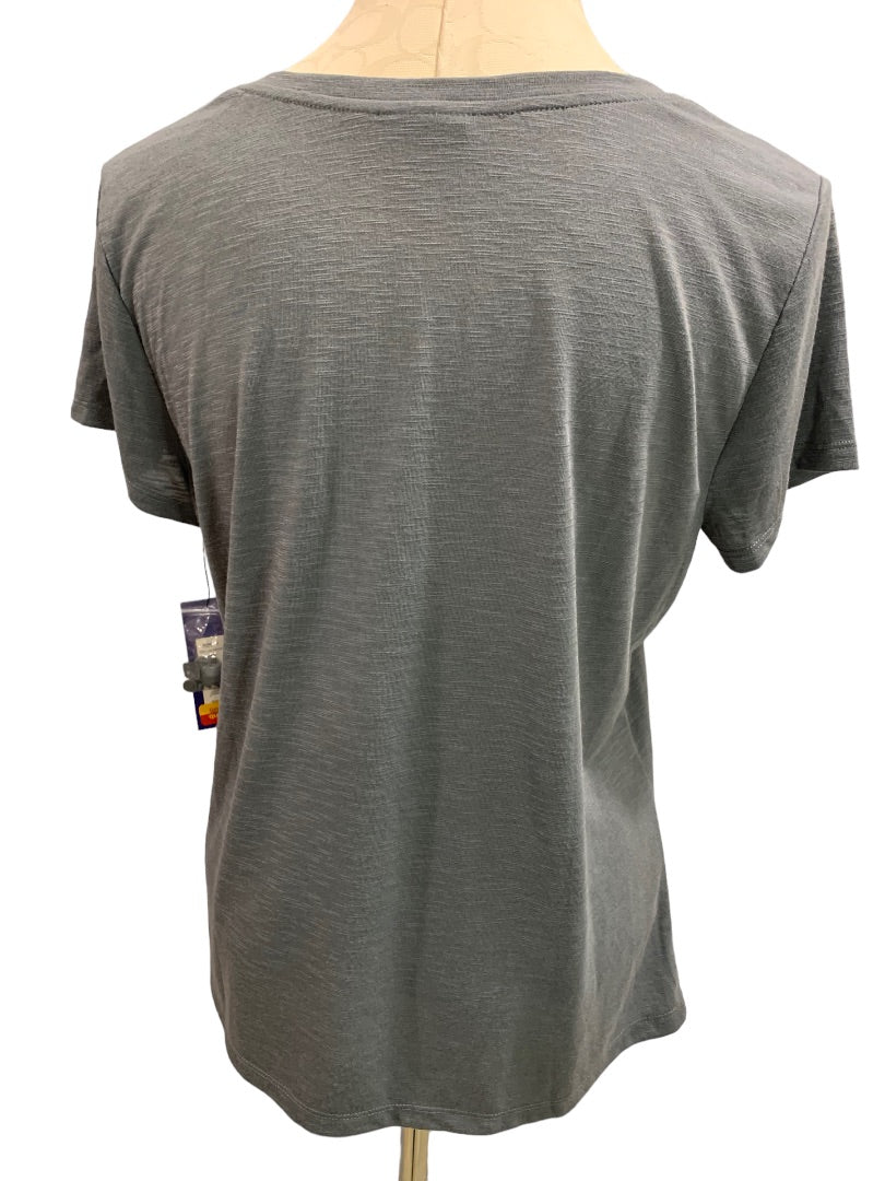 Large Petite Apt 9 Women's New Short Sleeve Tshirt Embellished Gray