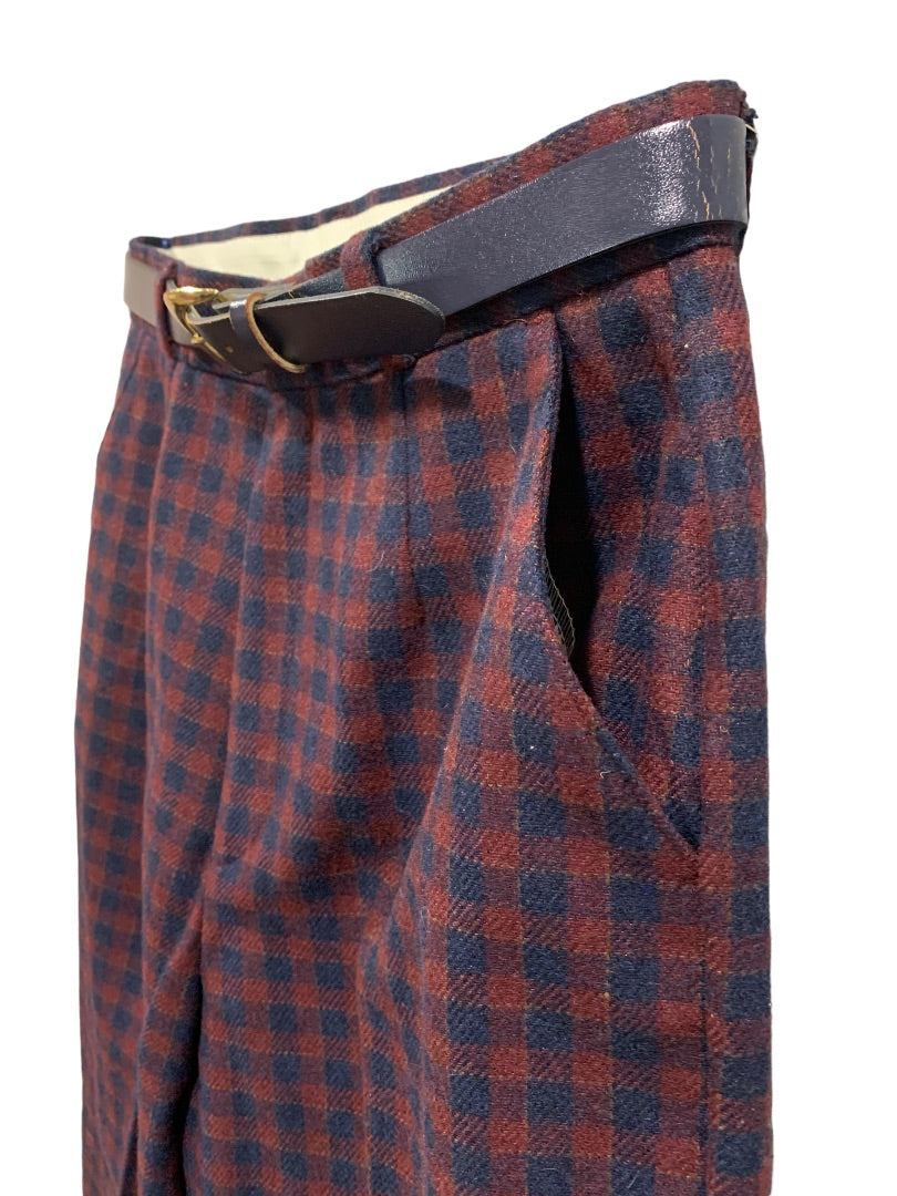Size 12 Zac Ltd for Her Plaid Wool Dress Pants Lined 1980s Vintage