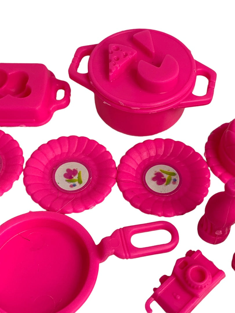 Lot of Plastic Pink Purple Doll Accessories Good 1:6 Scale Fashion Doll House