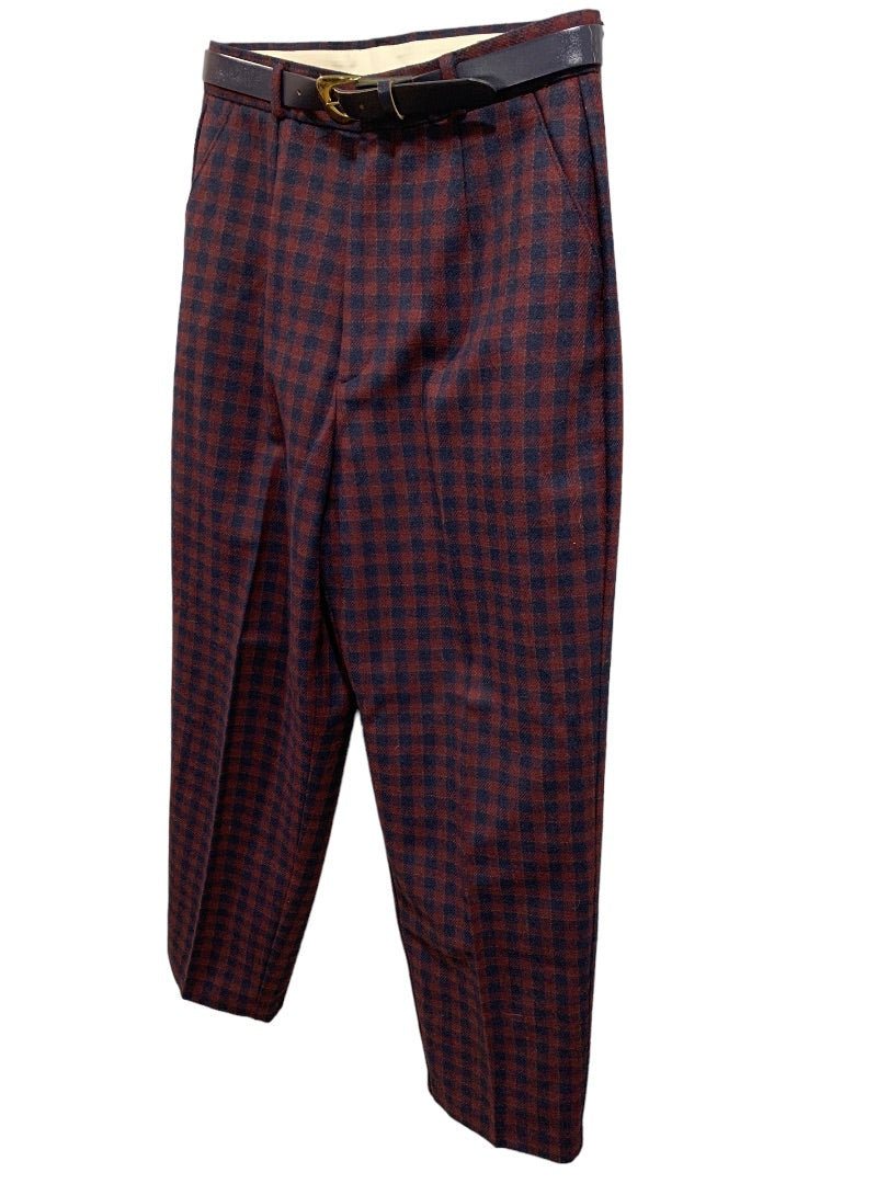 Size 12 Zac Ltd for Her Plaid Wool Dress Pants Lined 1980s Vintage