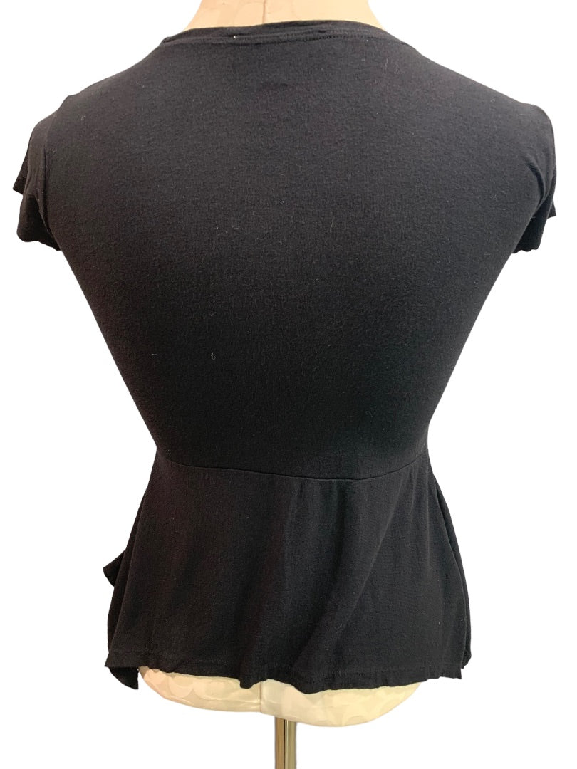 XS Philosophy women's Black Skirted Short Sleeve Tshirt