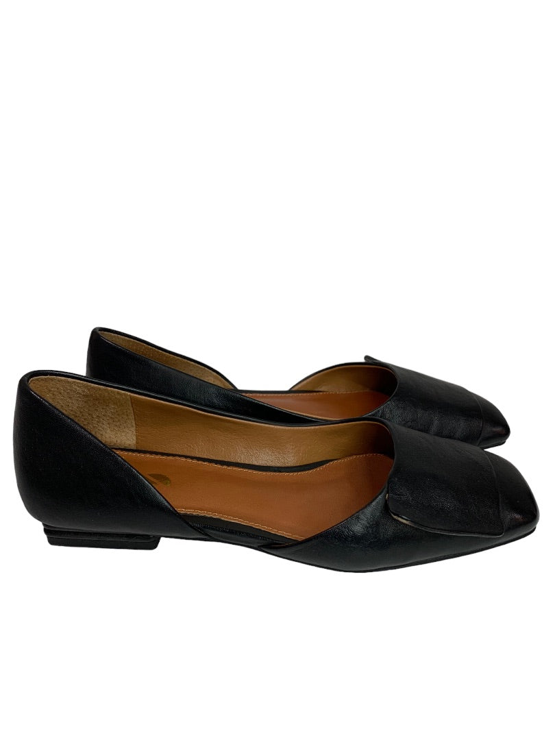 Size 5.5 Sarto Women's A-Tracy Black Leather Square Toe Shoes
