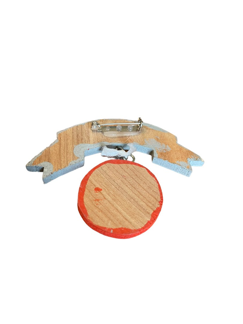 I Love Basketball Hand Painted Pin Wooden Pin Pendant