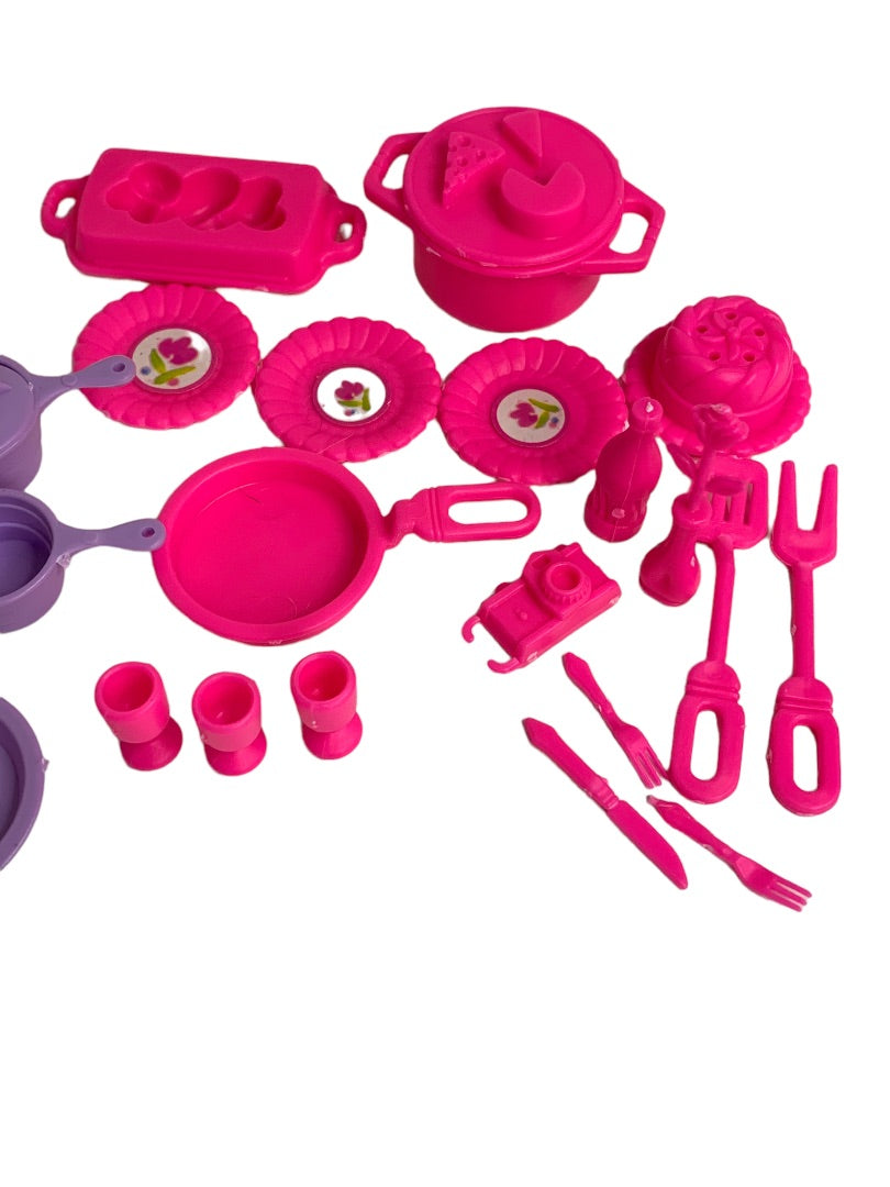 Lot of Plastic Pink Purple Doll Accessories Good 1:6 Scale Fashion Doll House