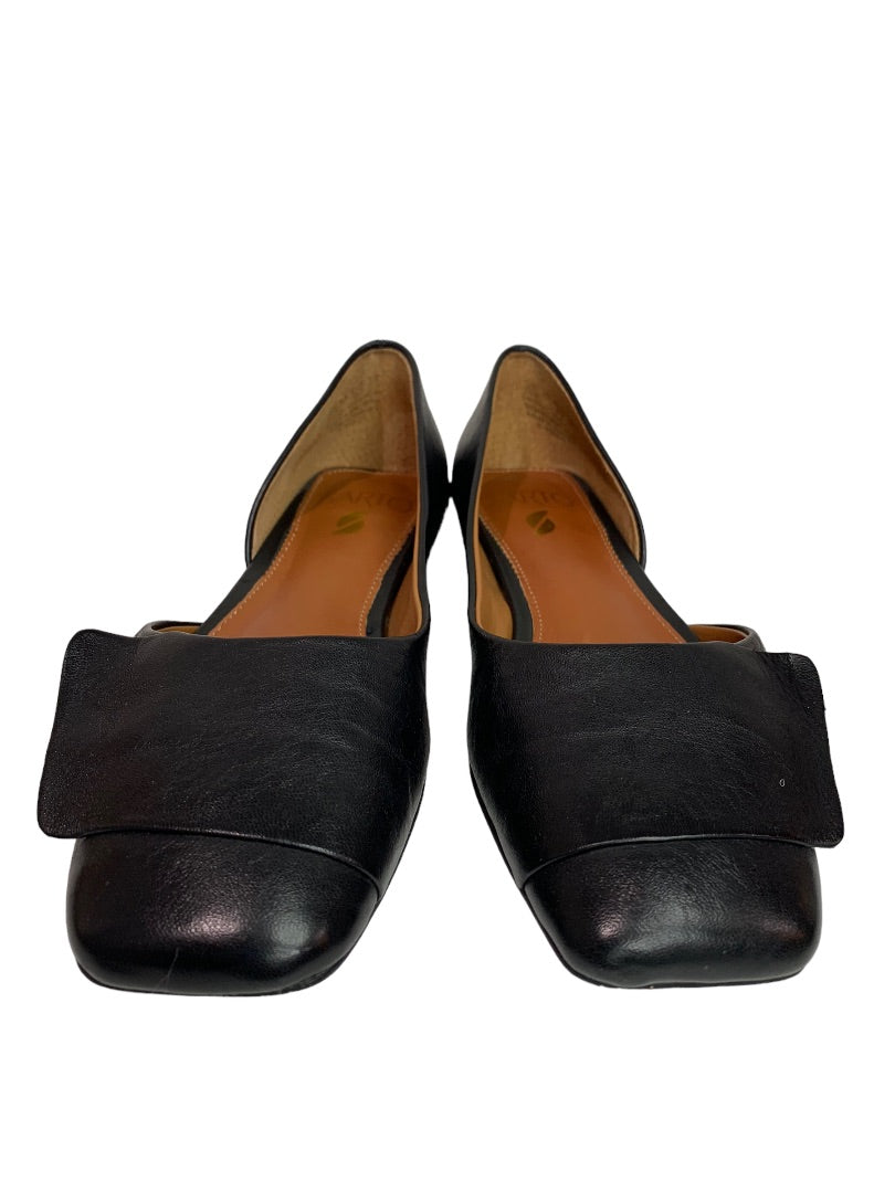 Size 5.5 Sarto Women's A-Tracy Black Leather Square Toe Shoes