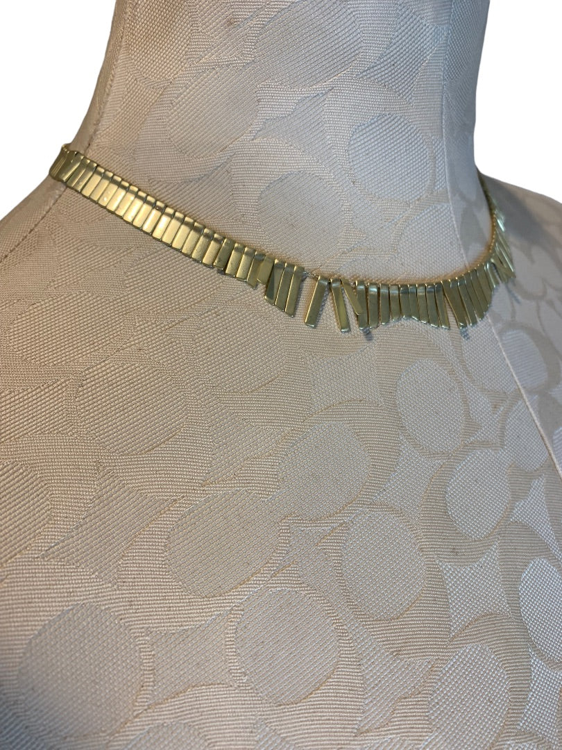 LOFT 19" Statement Necklace Articulated Goldtone Wave New