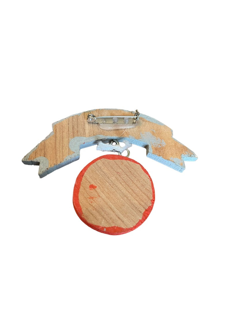 I Love Basketball Hand Painted Pin Wooden Pin Pendant