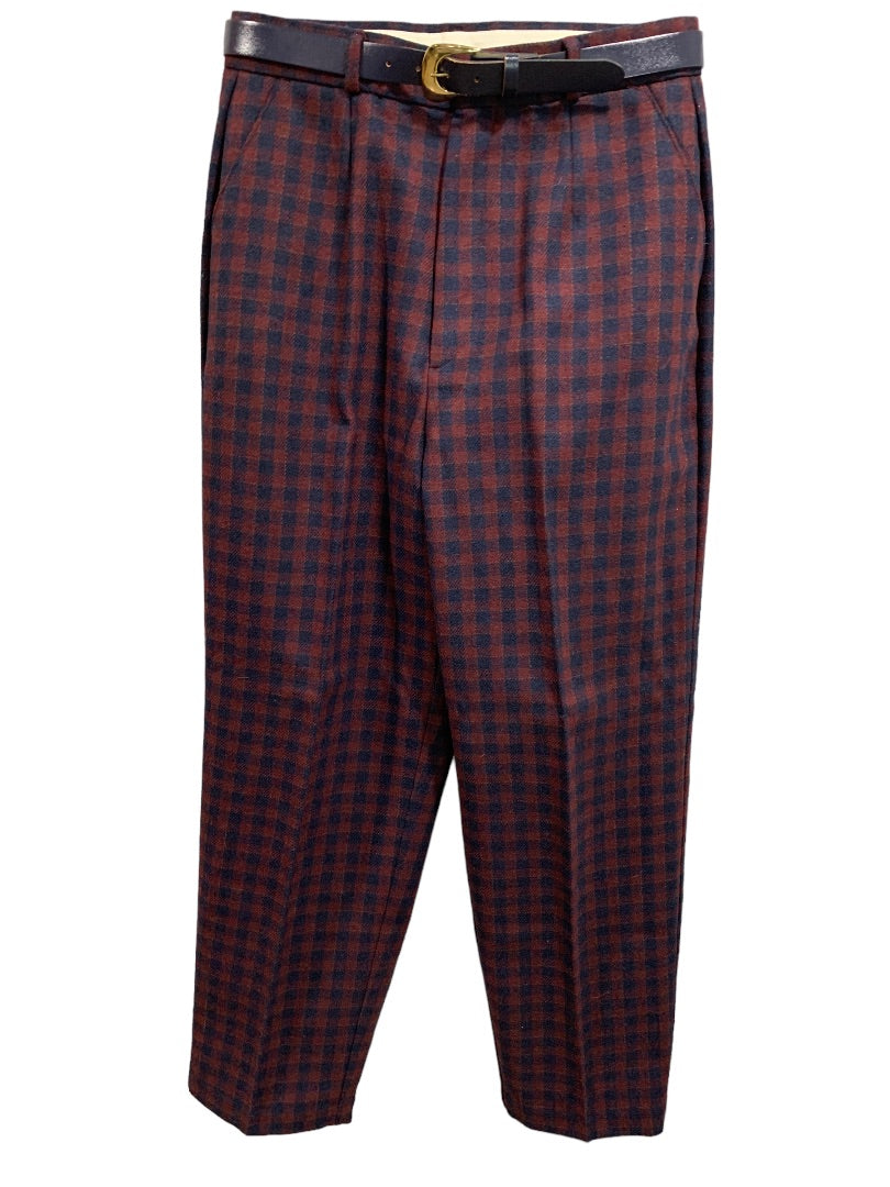 Size 12 Zac Ltd for Her Plaid Wool Dress Pants Lined 1980s Vintage