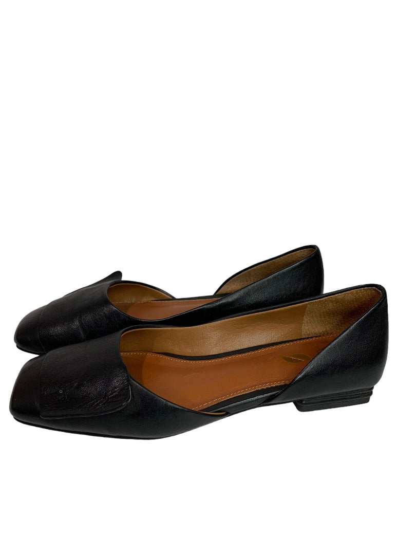 Size 5.5 Sarto Women's A-Tracy Black Leather Square Toe Shoes